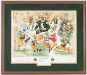 1996 Edgar Bennett, Brett Favre, Mark Chmura GB Packers MVP Season Signed 30x34 Framed Print (JSA)