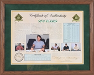 1996 Edgar Bennett, Brett Favre, Mark Chmura GB Packers MVP Season Signed 30x34 Framed Print (JSA)