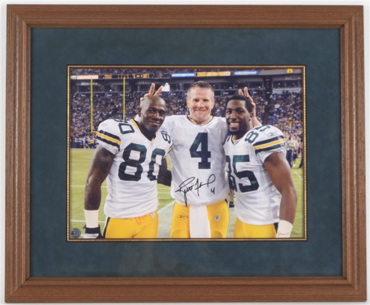 1990s Brett Favre Green Bay Packers Signed 22x26 Framed Photo (Favre Hologram)
