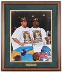 1997 Brett Favre & Reggie White GB Packers Signed 23x27 Framed Photo (JSA)