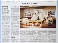John F. Kennedy Personally Owned Family Lamps w/ 28x32 Framed Chicago Tribune Article