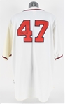 1997 Alberto Reyes Milwaukee Braves Throwback Jersey Signed by Joey Jay (MEARS LOA/JSA)
