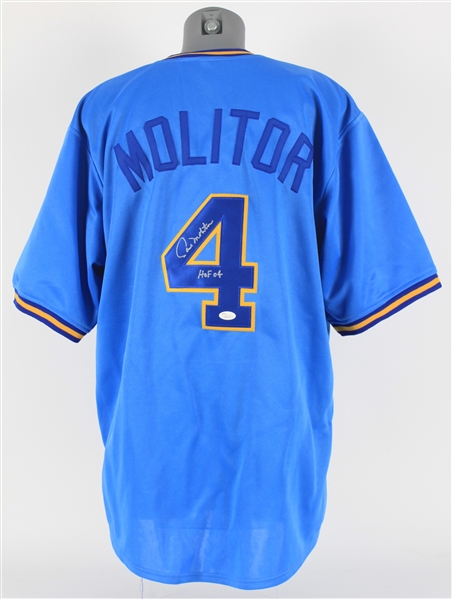 2012 Paul Molitor Milwaukee Brewers Signed Jersey *JSA*