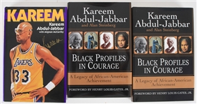 1990s Kareem Abdul Jabbar Los Angeles Lakers Signed Hardcover Books - Lot of 3 (JSA)