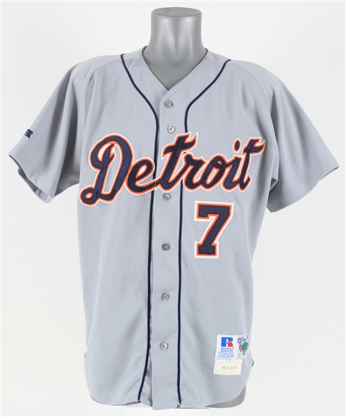 1999 Dean Palmer Detroit Tigers Signed Game Worn Road Jersey (MEARS LOA/JSA)