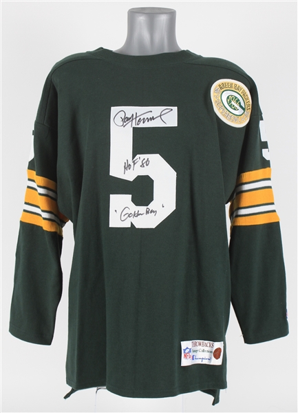 1990s Paul Hornung Green Bay Packers Signed Champion Super Bowl I Throwback Jersey (JSA) 