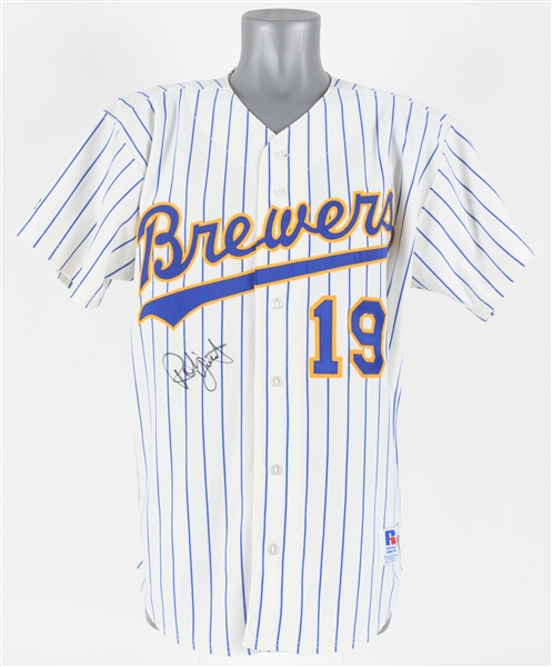1992 Robin Yount Milwaukee Brewers Signed Professional Model Home Jersey (MEARS LOA/JSA)