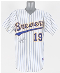 1992 Robin Yount Milwaukee Brewers Signed Professional Model Home Jersey (MEARS LOA/JSA)