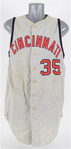 1961 Cincinnati Reds #35 Road Jersey Vest (MEARS LOA)