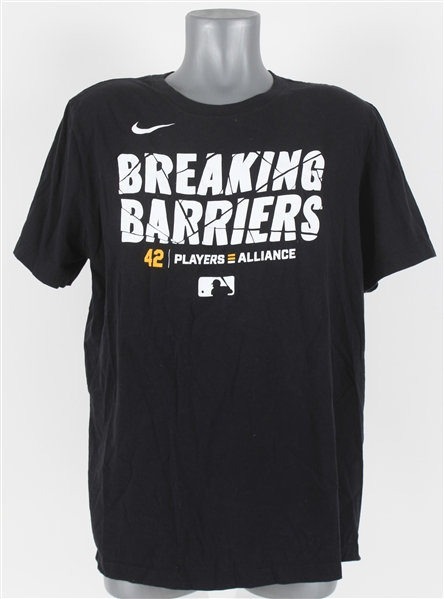 2021 Shohei Ohtani Los Angeles Angels Jackie Robinson Day Breaking Barriers T-Shirt (MEARS LOA)