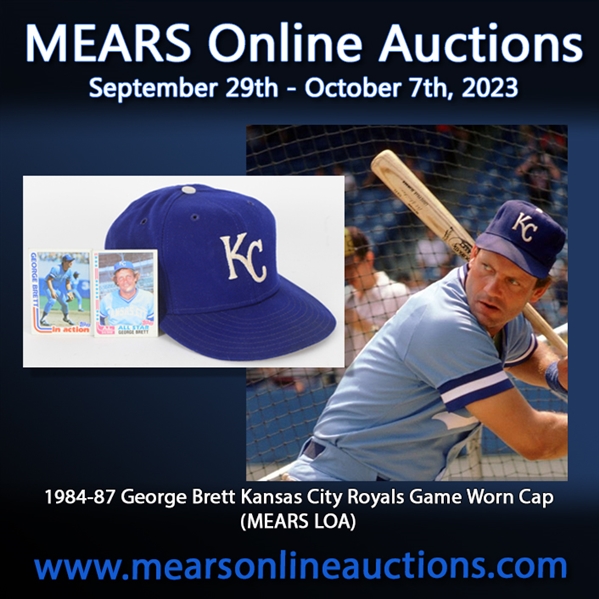 1984-87 George Brett Kansas City Royals Game Worn Cap (MEARS LOA)