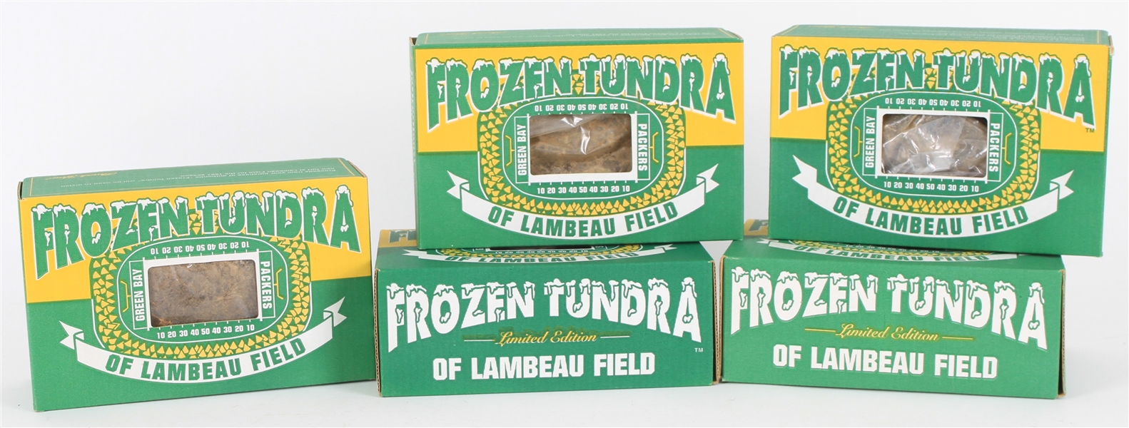 1990s Green Bay Packers Frozen Tundra of Lambeau Field - Lot of Five Sealed Boxes