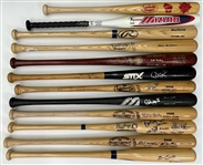 1990's-2000's Milwaukee Braves Brewers Baseball Bat Collection - Lot of 30 w/ 7 Signed Including Eddie Mathews, Warren Spahn, Robin Yount & More (JSA)