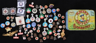 1910s-70s - Red Cross Americana Pinback Pin Tab Collection - Lot of 74
