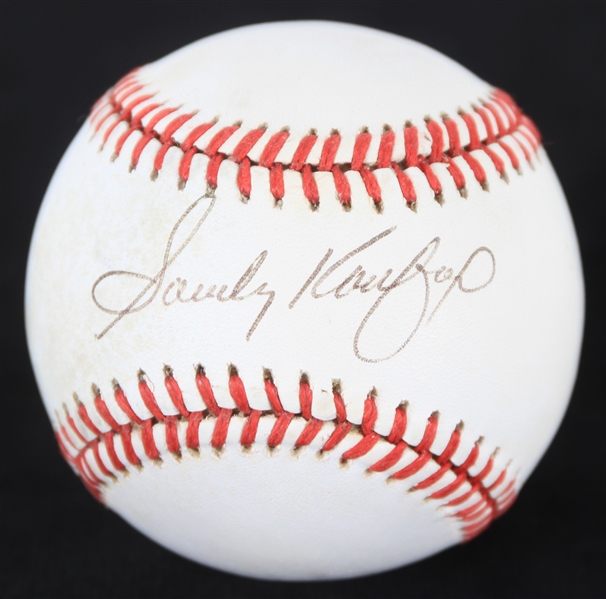 1986-1989 Sandy Koufax Los Angeles Dodgers Autographed A. Bartlett Giamatti ROMLB Baseball (JSA)