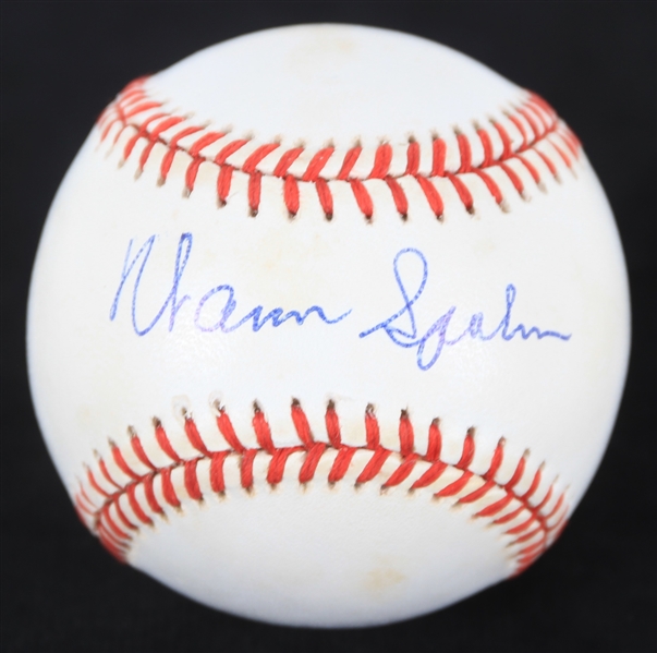 1989-1994 Warren Spahn Milwaukee Braves Autographed William White ROMLB Baseball (JSA)