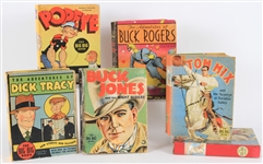1934-37 Whitman Publishing The Big Big Book Collection - Lot of 6 w/ Popeye, Tom Mix, Buck Rogers, Dick Tracy & More