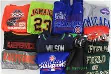 1980s-2000s Sports Apparel Collection - Lot of 13 w/ Bears Super Bowl XX Sweatshirt, Bulls 1991 NBA Finals Shirt, Cubs 2016 World Series & More