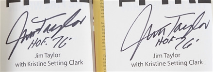 2010 Jim Taylor Green Bay Packers Signed The Fire Within Hardcover Books - Lot of 6 (JSA)