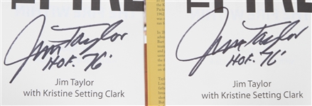2010 Jim Taylor Green Bay Packers Signed The Fire Within Hardcover Books - Lot of 6 (JSA)