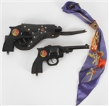 1930s-60s The Lone Ranger Memorabilia - Lot of 4 w/ Pistols, Holster & Neckerchief