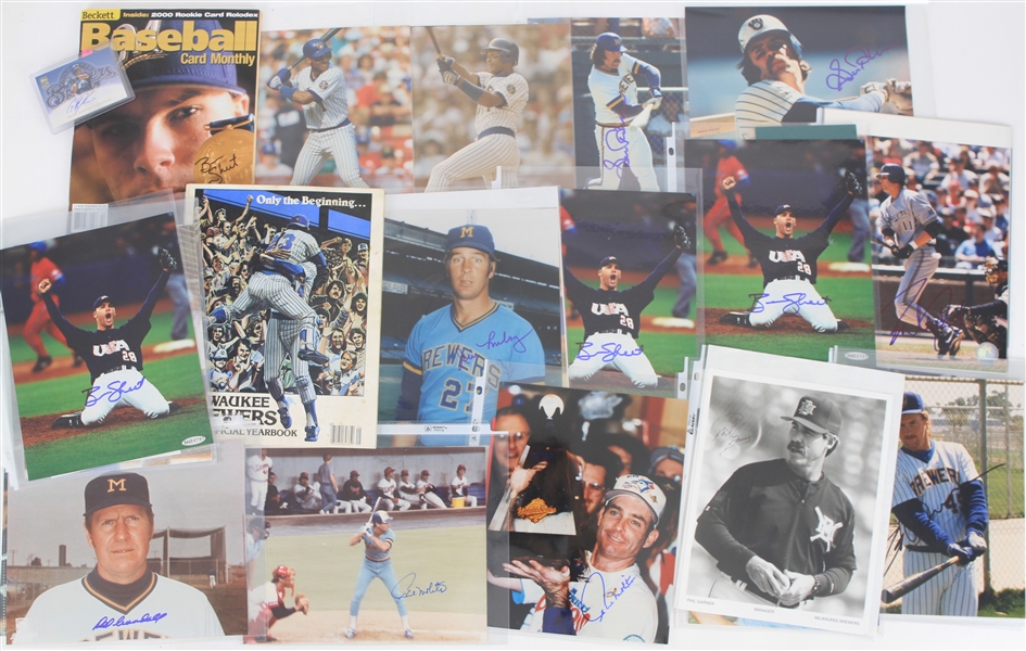 1980s-2000s Milwaukee Brewers Signed 8" x 10" Photos - Lot of 29 w/ Paul Molitor, Ben Sheets, Geoff Jenkins, Rob Deer, Cecil Cooper, Gorman Thomas & More