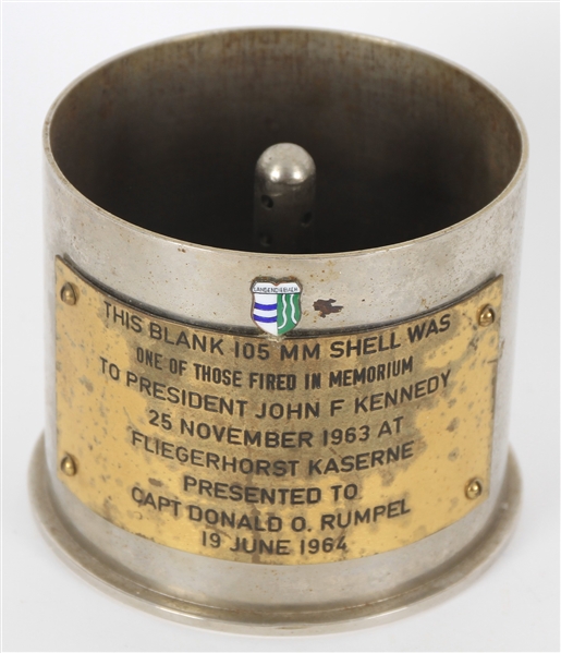 1963 Blank 105mm Shell Fired in Memoriam of President John F. Kennedy at Fliegerhorst Kaserne
