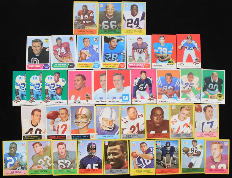 1960s Football Trading Cards - Lot of 37 w/ Ray Nitschke, Mike Ditka, Fran Tarkenton, Larry Csonka & More