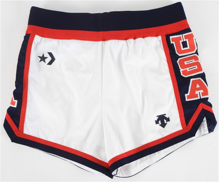 1984 USA Basketball Uniform Shorts Attributed to 9 via Handwritten "#9 MJ" on Tag (MEARS LOA) 
