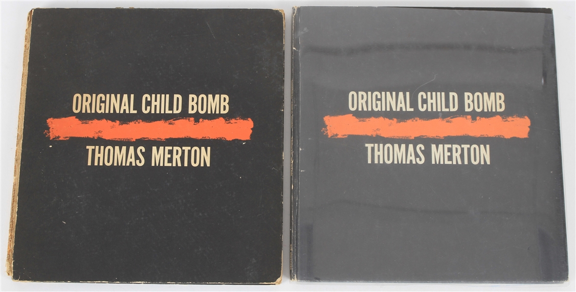 1962 Original Child Bomb Hardcover Books by Thomas Merton - Lot of 2 w/ 1 Signed 