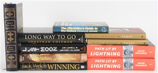1970s-2020s Signed Hardcover Book Collection - Lot of 10 w/ Eddie Mathews, Douglas Adams, Peter Fonda, George McGovern & More (JSA)