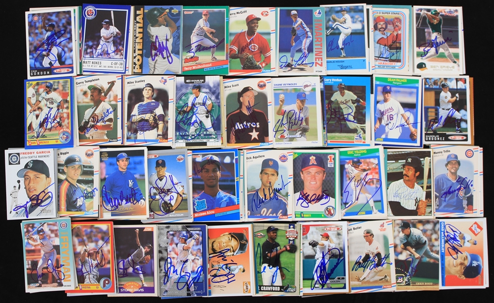 1980s-2000s Signed Baseball Trading Cards - Lot of 200