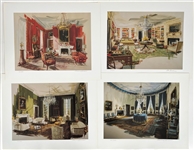Set of 4 Signed Edward Lehman 16"x20" Watercoler Prints of JFKs Whitehouse 63/1000 (Lot of 4)