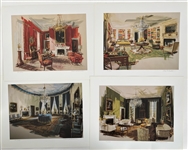 Set of 4 Signed Edward Lehman 16"x20" Watercoler Prints of JFKs Whitehouse 53/1000 (Lot of 4)