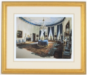 Edward Lehman Signed Framed 16x20 Watercolor Prints of JFK's Whitehouse (Lot of 3)