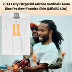 2014 Larry Fitzgerald Arizona Cardinals Team Rice Pro Bowl Practice Worn Shirt (MEARS LOA)