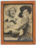 1950s Gene Autry Smiley Burnette 18.5" x 22" Framed Photo