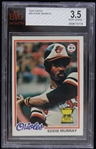 1978 Eddie Murray Baltimore Orioles Topps Trading Card #36 (Beckett Graded VG 3.5)