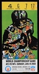 1968 Green Bay Packers Oakland Raiders Super Bowl II Orange Bowl Ticket Stub