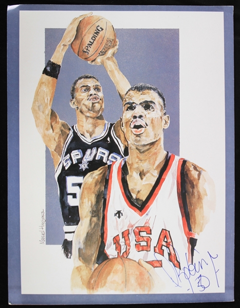 1989-2003 David Robinson San Antonio Spurs Team USA Autographed 8"x10" Print (JSA)