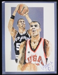 1989-2003 David Robinson San Antonio Spurs Team USA Autographed 8"x10" Print (JSA)