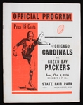 1936 Chicago Cardinals vs Green Bay Packers Official Game Program