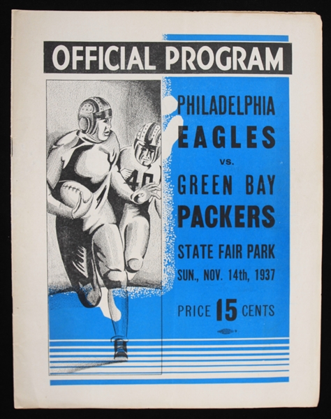 1937 Philadelphia Eagles vs Green Bay Packers Official Game Program