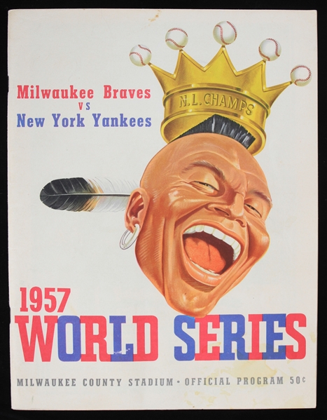 1957 Milwaukee Braves vs New York Yankees Milwaukee County Stadium World Series Official Program