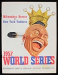 1957 Milwaukee Braves vs New York Yankees Milwaukee County Stadium World Series Official Program