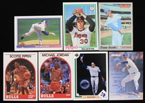 1970-1992 Ernie Banks Chicago Cubs Nolan Ryan Texas Rangers Michael Jordan Chicago Bulls and More Trading Cards (Lot of 7)