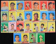 1958 Gene Conley Milwaukee Braves Bobby Morgan Chicago Cubs Al Smith Chicago White Sox Bobby Shantz New York Yankees Ed Bailey Cincinnati Reds and More Topps Trading Cards (Lot of 25)