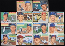 1956 Joe Adcock Milwaukee Braves Don Hoak Chicago Cubs Ellis Kinder St. Louis Cardinals Karl Olson Washington Nationals Milt Bolling Boston Red Sox and More Topps Trading Cards (Lot of 14)