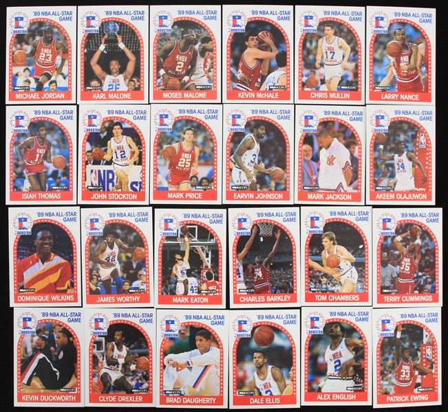 1989-1990 Michael Jordan Chicago Bulls Karl Malone Utah Jazz Earvin Johnson Los Angeles Lakers Akeem Olajuwon Houston Rockets Mark Price Cleveland Cavaliers and More NBA Hoops Trading Cards (Lot of...