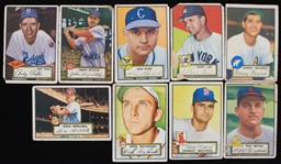 1952 Andy Pafko Brooklyn Dodgers Marv Rickert Chicago White Sox Dale Mitchell Cleveland Indians and More Topps Trading Cards (Lot of 9)